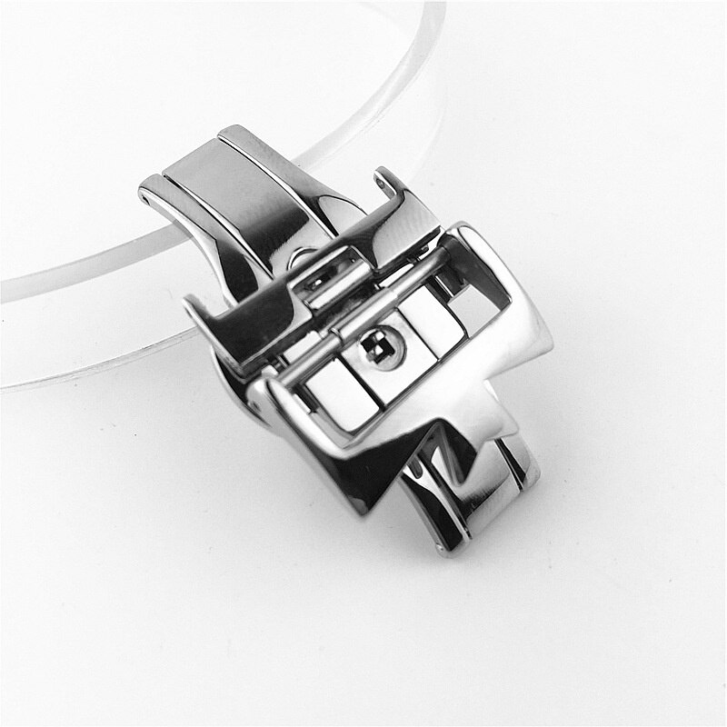 Watchband Clasp For Watch Band 18mm 20mm Butterfly Buckle Stainless Steel Clasp Strap Solid Belt Double Push Button Buckle Clasp