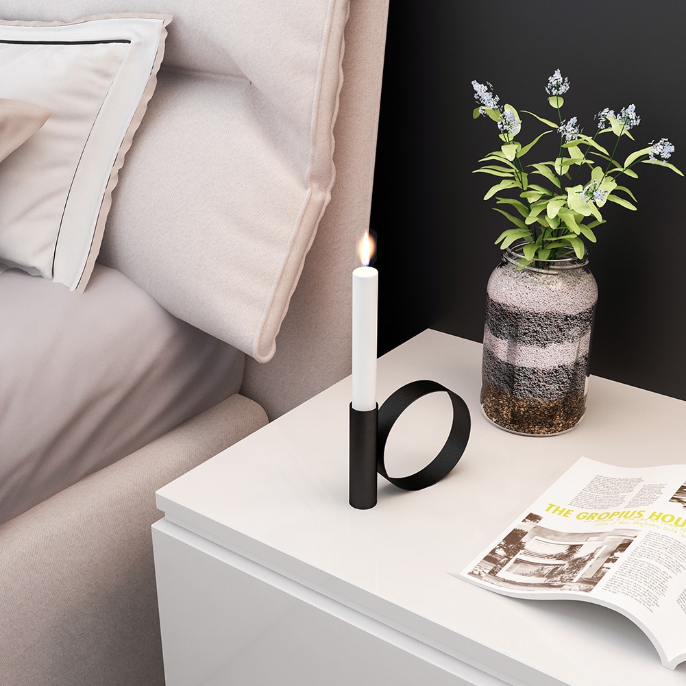 Nordisk stil smedejern lysestage geometrisk lysestage bryllup festival indretning hjem middag bord dekoration lyshylde