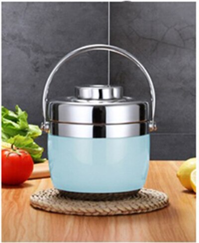 Termo portátil de acero inoxidable para comida, caja de almuerzo al vacío de 6-12 horas, tarro de sopa de 1,2/1.5L, caja Bento aislada, contenedor a prueba de fugas: Blau / 1.2ml