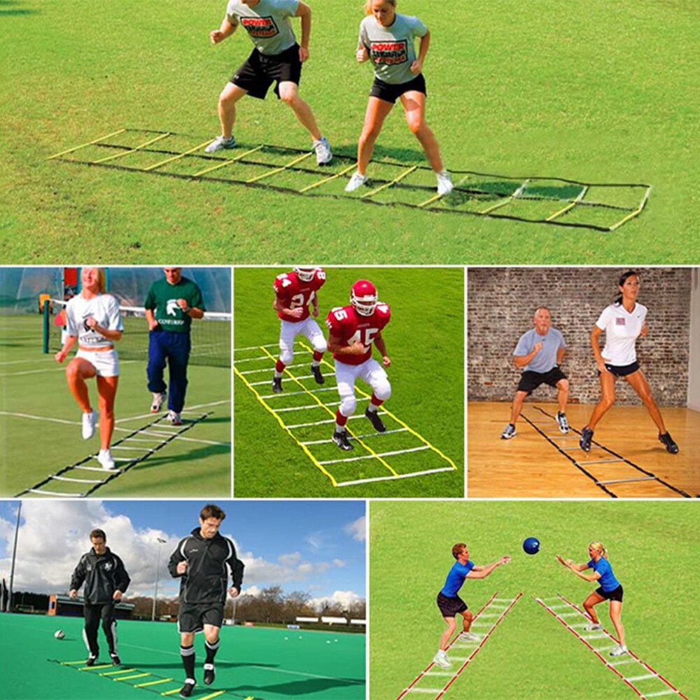 4m 8 Section Outdoor Football Training Ladder Rope Ladder Ladder Football Ladders Pace Training Ladder Speed Ladders