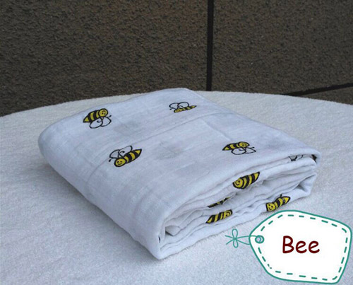 Aden anais muslin babyfilt &svaddar bebis swaddle kuvert filtar för baby bomull badhandduk kuvert för nyfödda: Bi