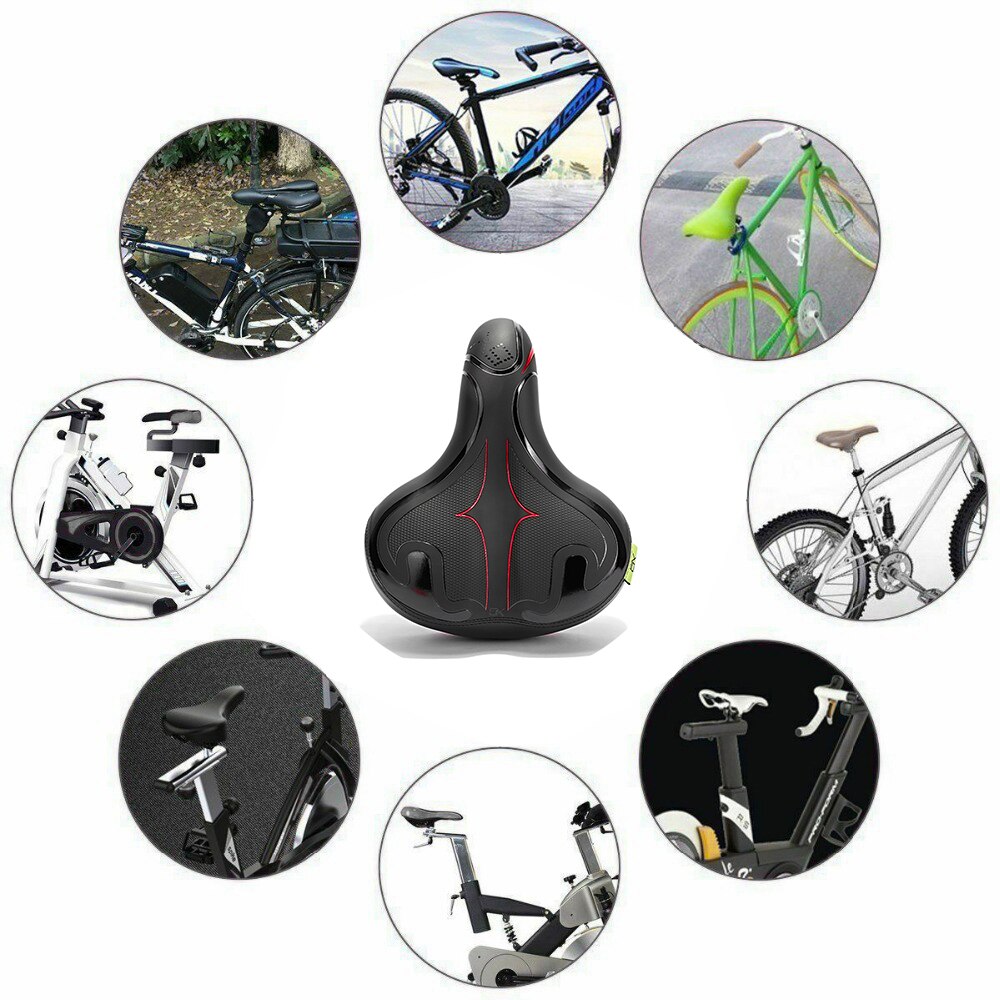 Sillín ancho para bicicleta, cojín cómodo para ciclismo de montaña o de carretera, ancho suave