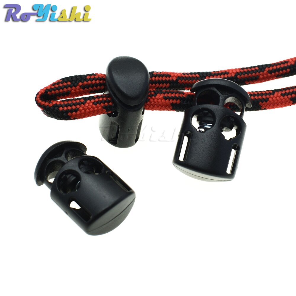 25pcs/pack Plastic Cord Lock Stopper Cylinder Barrel Toggle Clip For Garment Accessories