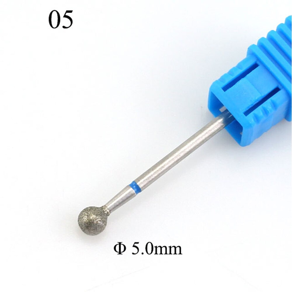 Diamond Nail Boor Bal Roterende Beetje Eletric Frees Bestanden 5.0Mm Manicure Burr Cuticle Schoon Polish Machine Accessoire