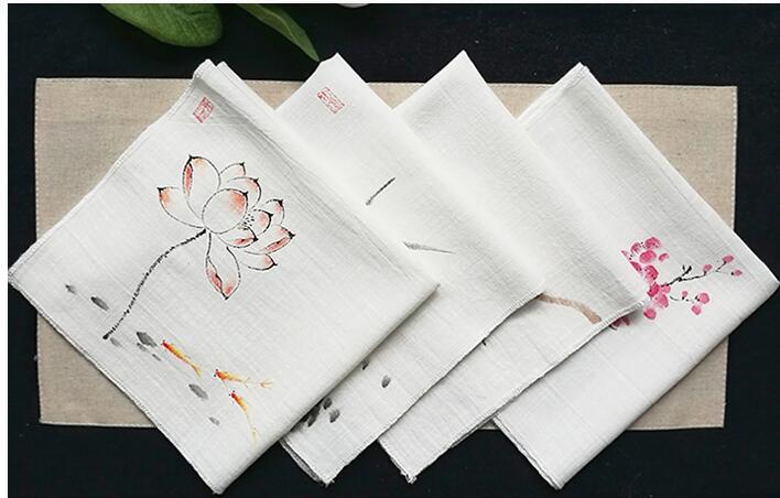 Handkerchief Cotton Fabric Hankies Handmade Unisex Handkerchiefs