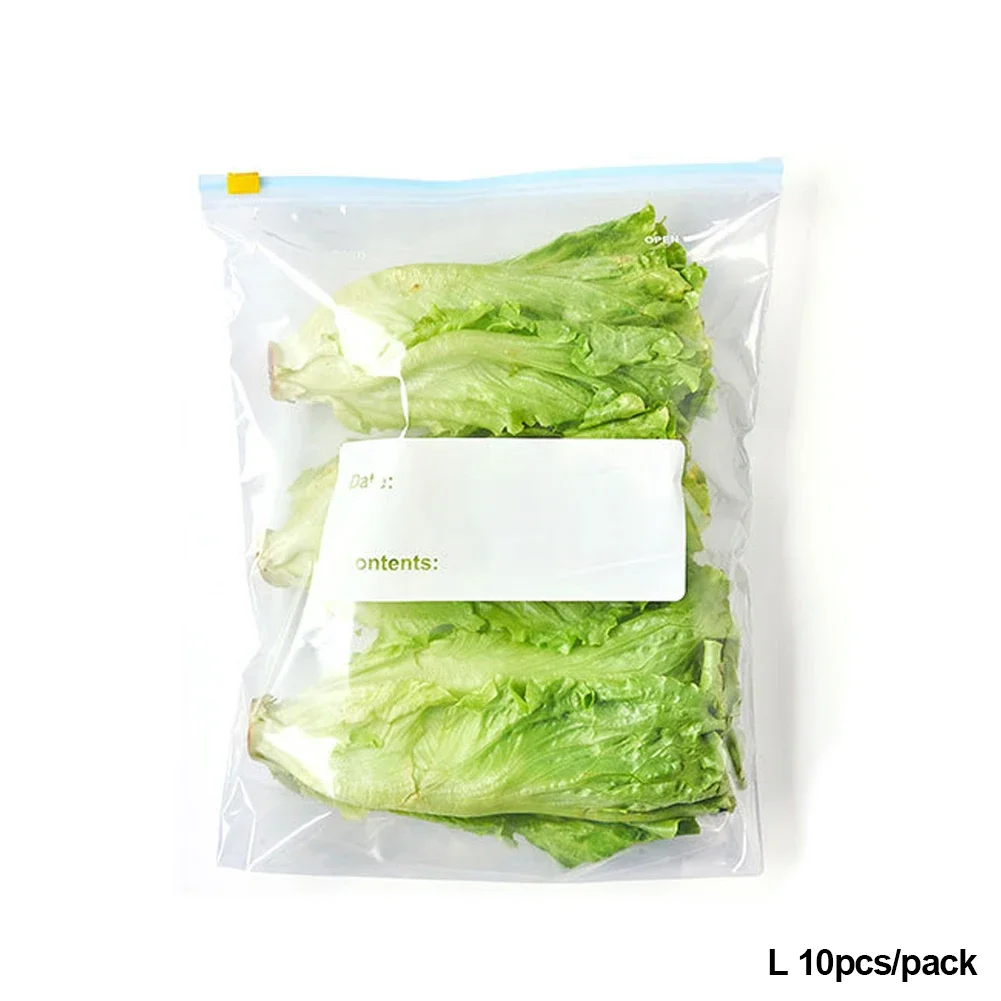 10/20Pcs Reusable Zipper Bag Stand Up Zip Shut Plastic Freezer Bag Fruit Vegetable Ziplock Kitchen Food Storage Organizer Pouch: PURPLE