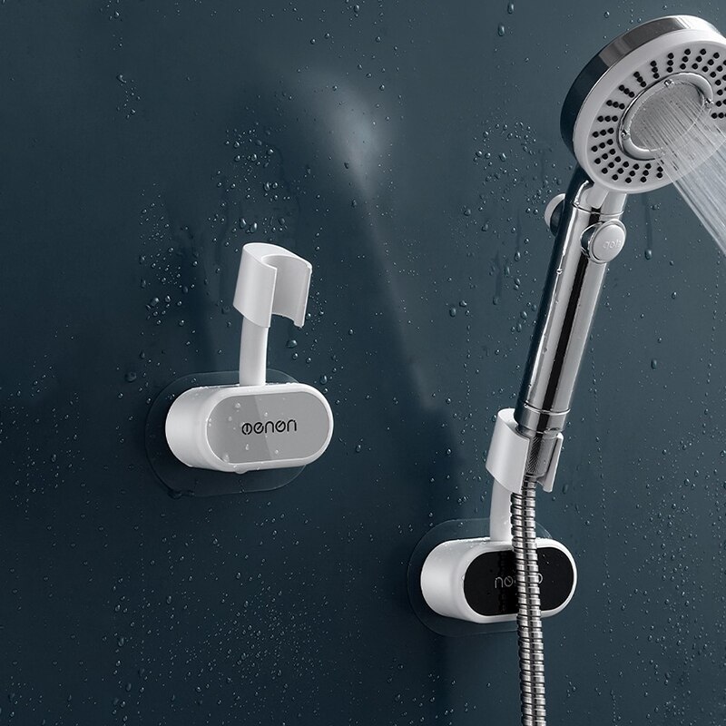 Justerbar selvklæbende bruser holder beslag støtte douche brusehoved holder vægmontering fikseringsstativ badeværelsestilbehør