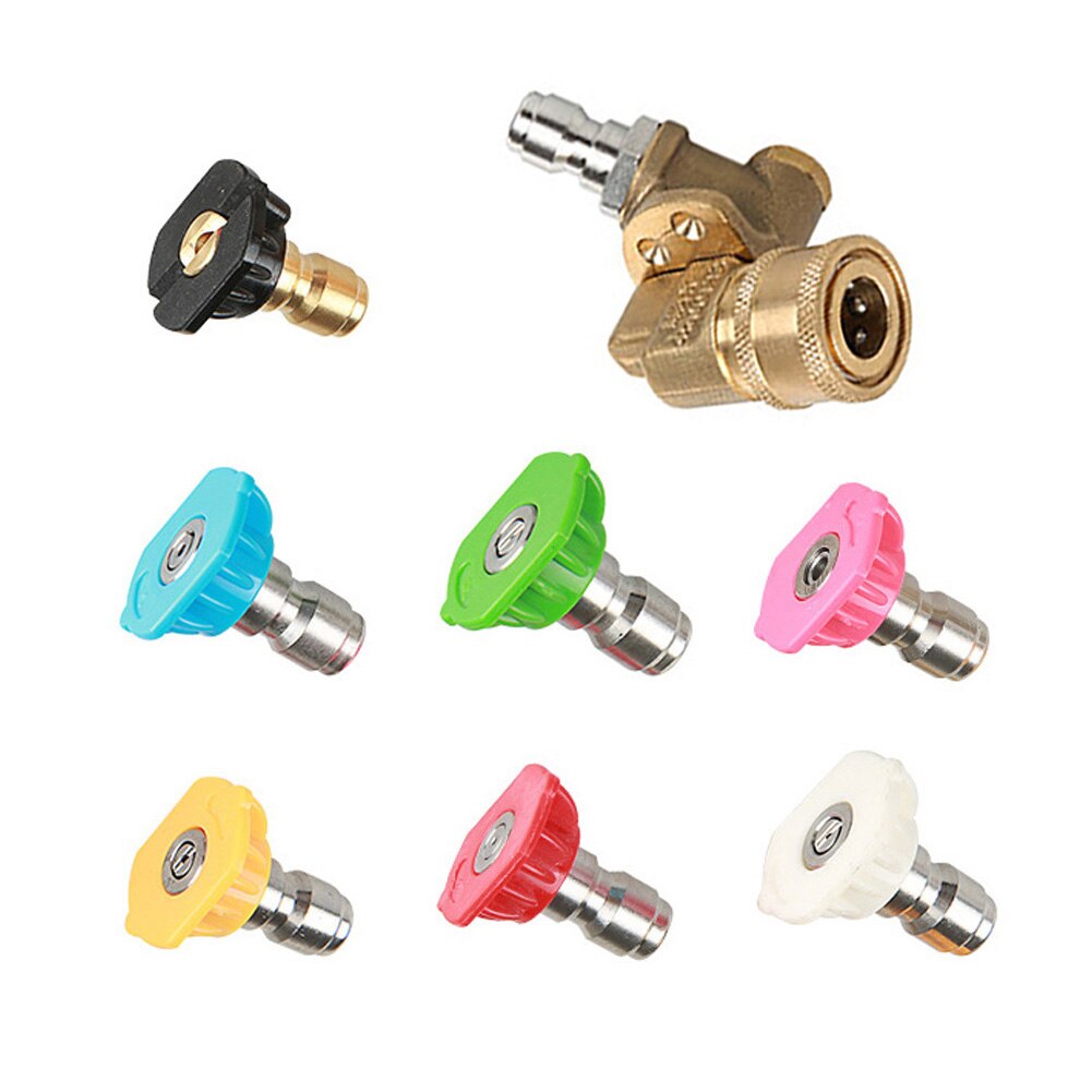 1 Set Rotating Turbo Nozzle 4500PSI With Nozzle Tips Rotating Spray Turbo Nozzle Pressure Washer Cleaner Nozzle Spray Nozzle