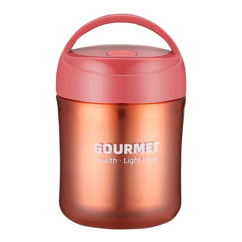 Thermos en acier inoxydable de 500ml, boîte à déjeuner avec cuillère pour enfants à l&#39;école, sans BPA, Mini bouteille de soupe, récipient pour aliments chauds: red