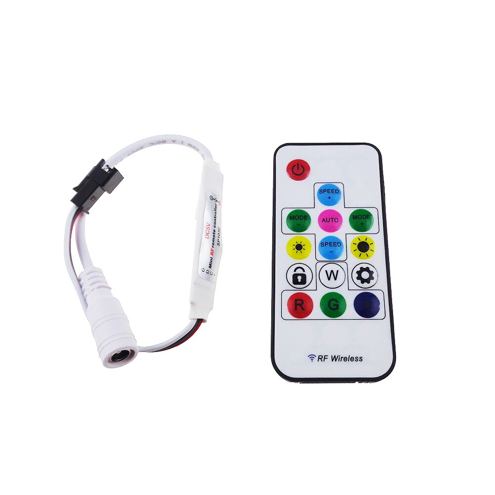 1 pcs SP103E 5V 12V RF Controller For WS2812 WS2811 SK6812 strip 14Key wireless with mini Remote one or two wire Driver IC IQ