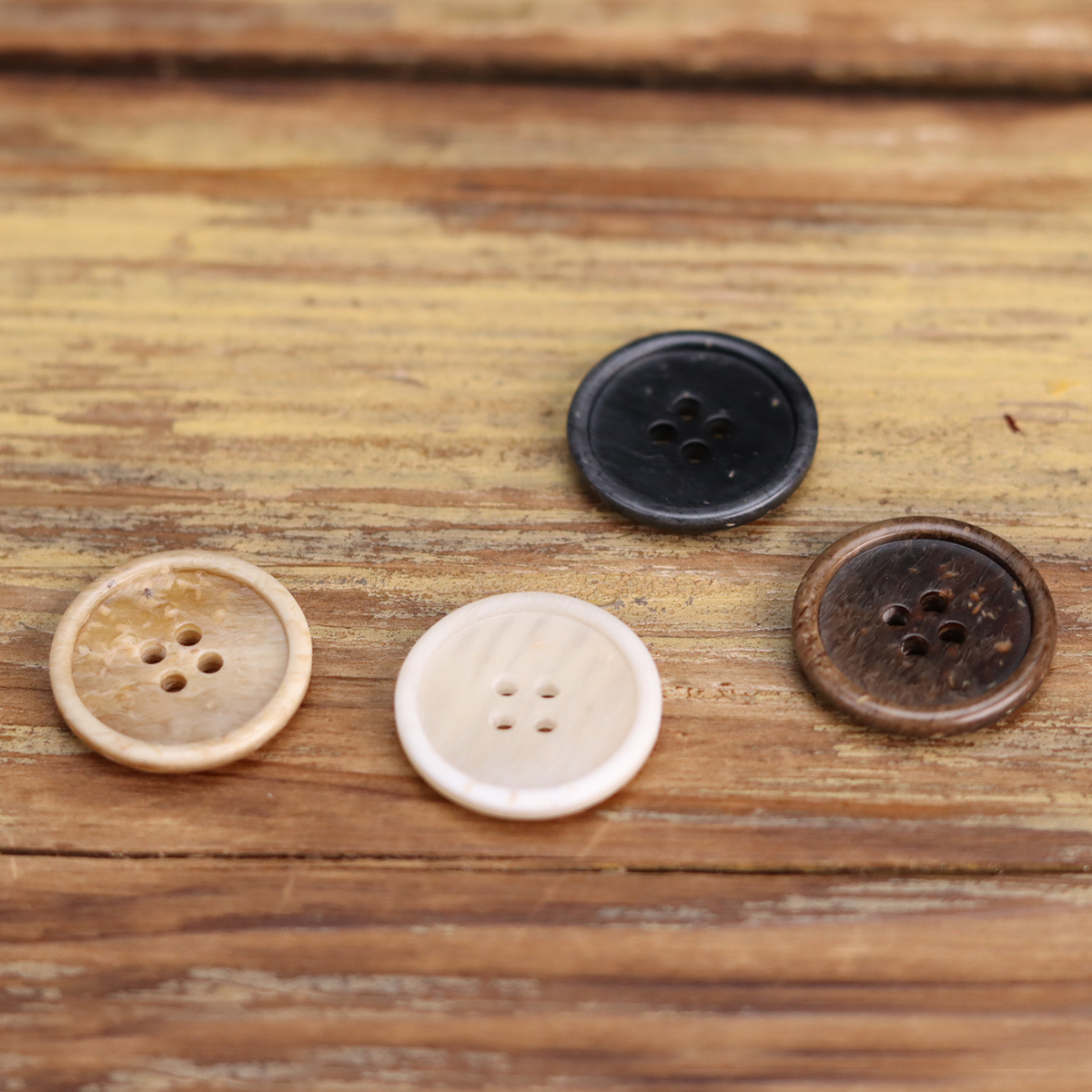 Wood Immitation Polyester Buttons For Casual Clothing Series Sweater Uniform Pants Classic White Suit Coat Button For Knit