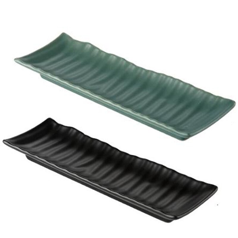 Rectangular Ceramic Plate Party Plate Breakfast Plate Salad Dessert Plate Sushi Plate Nordic Black