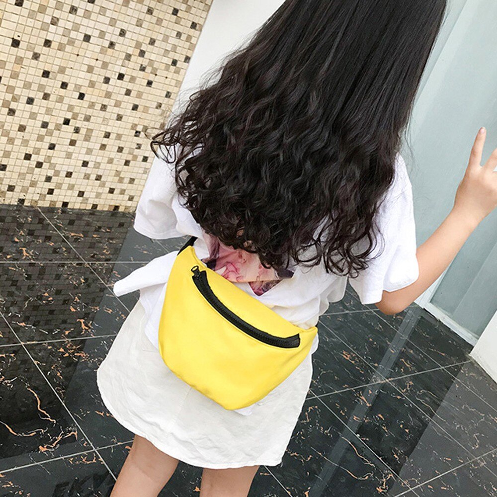 Novo Cinto saco Da Cintura Peito Soulder Bolsas Cinta Fivela Moda Zíper Da Bolsa Da Moeda Da Forma travesseiro Nylon Carteira Pacote de Lanche de banana