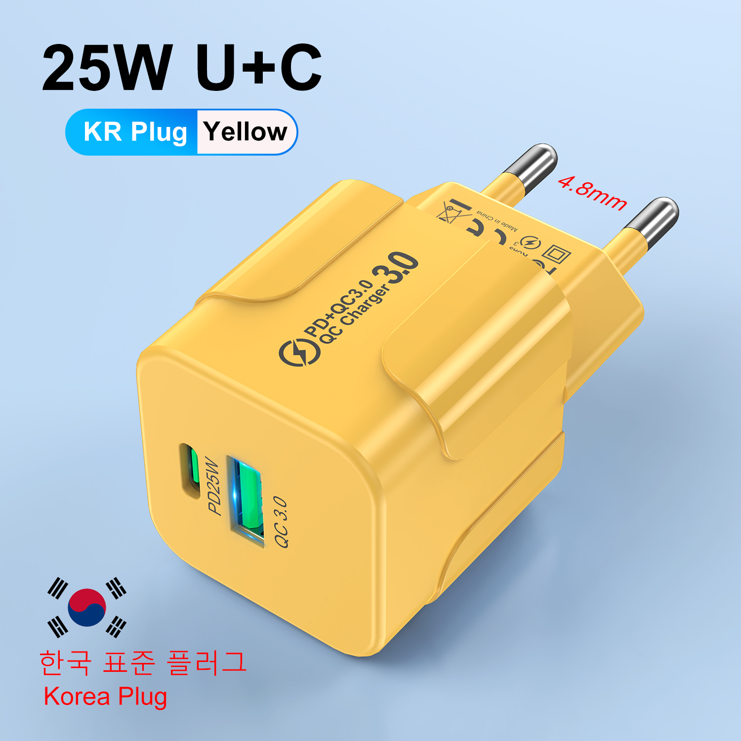 PD25W Korean Charger for iPhone 15 Pro Max USB Type C Fast Charger USB C Fast Chargig Charger KR Plug Quick Charger Wall Charger: IL