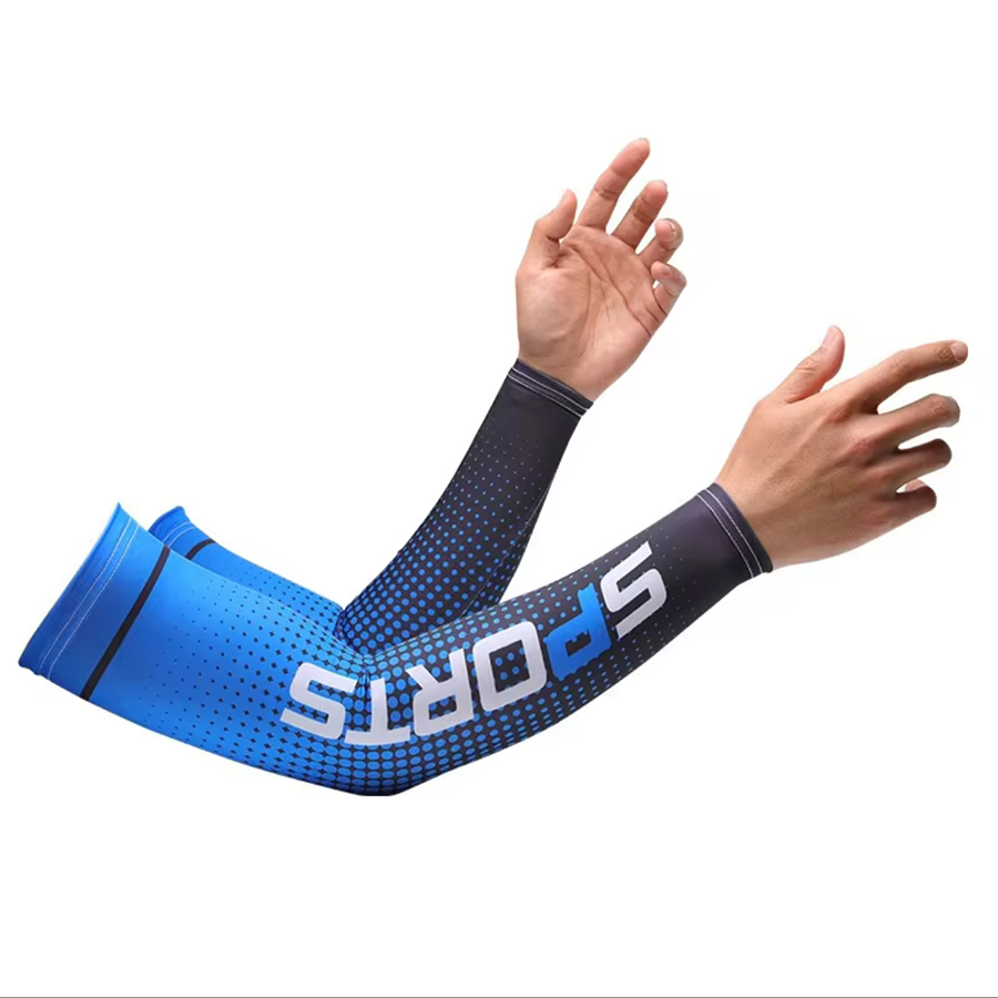 Sommer Sonnencreme Eis Seide Hülse UV Sonnenschutz Kühlung Anti-Slip Arm Ärmel Männer Frauen Outdoor Sport Radfahren: Blau