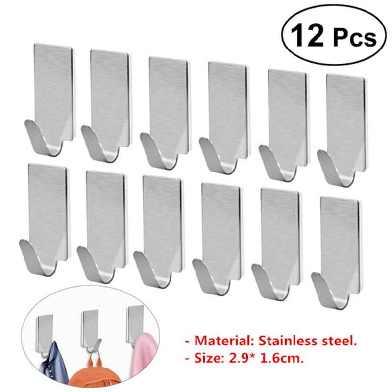 Rvs Haken Hanger Zelfklevende Zware Kapstok Robe Handdoek Haak Voor Badkamer Woonkamer Keuken Wandmontage: style 5