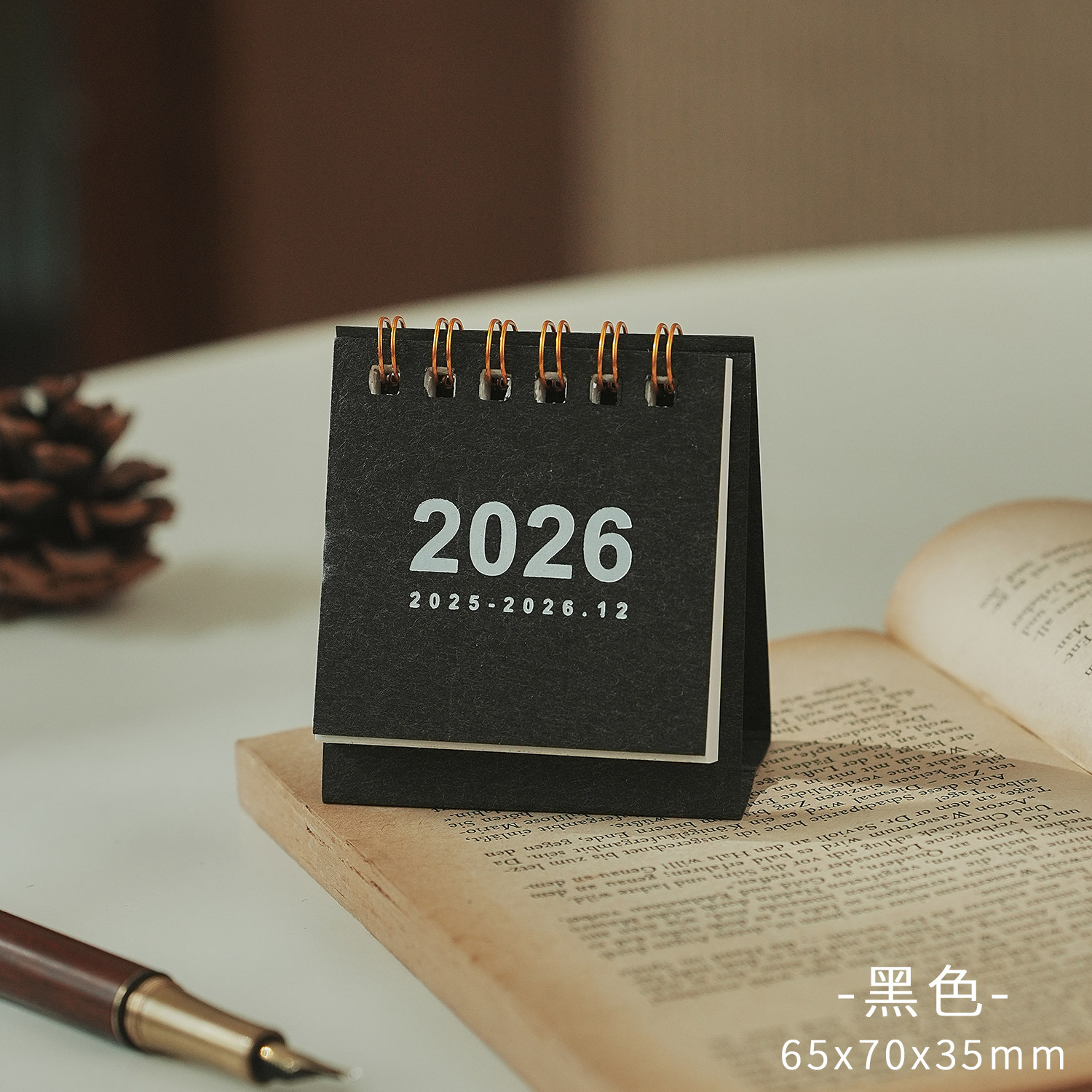 Mini calendrier 2026 Simple, fournitures scolaires et de bureau, calendrier de bureau, planificateur mensuel, accessoires de bureau, enregistrement de décoration: YELLOW