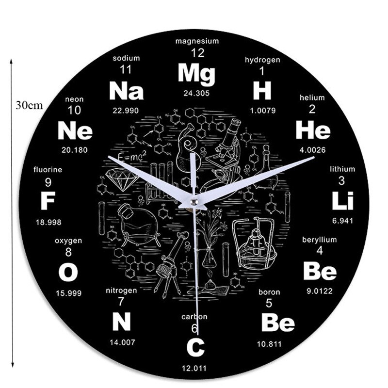 Acrylic Astronomical Digital Wall Clock Living Room Office Wall Decorative Quartz Silent Clock Chemical Symbols Clock