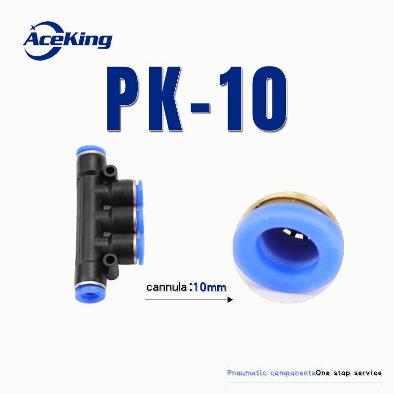 Pneumatic Connector PK Hose Push-in 5-port Equal Diameter Fast Tracheal Connector 5-way Single-Touch 8 mm 10 mm 4 mm 12 mm OD: PK-10