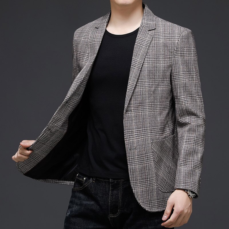 Brand Men Blazers Buit Autumn Retro Luxurious Slim Blazer Jackets Business Casual Suit Men Clothing J689