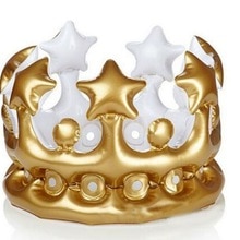 Inflatable Crown Kids Birthday Party Hats DIY Inflated Cosplay Tools Stage Props Kid Party Supplies