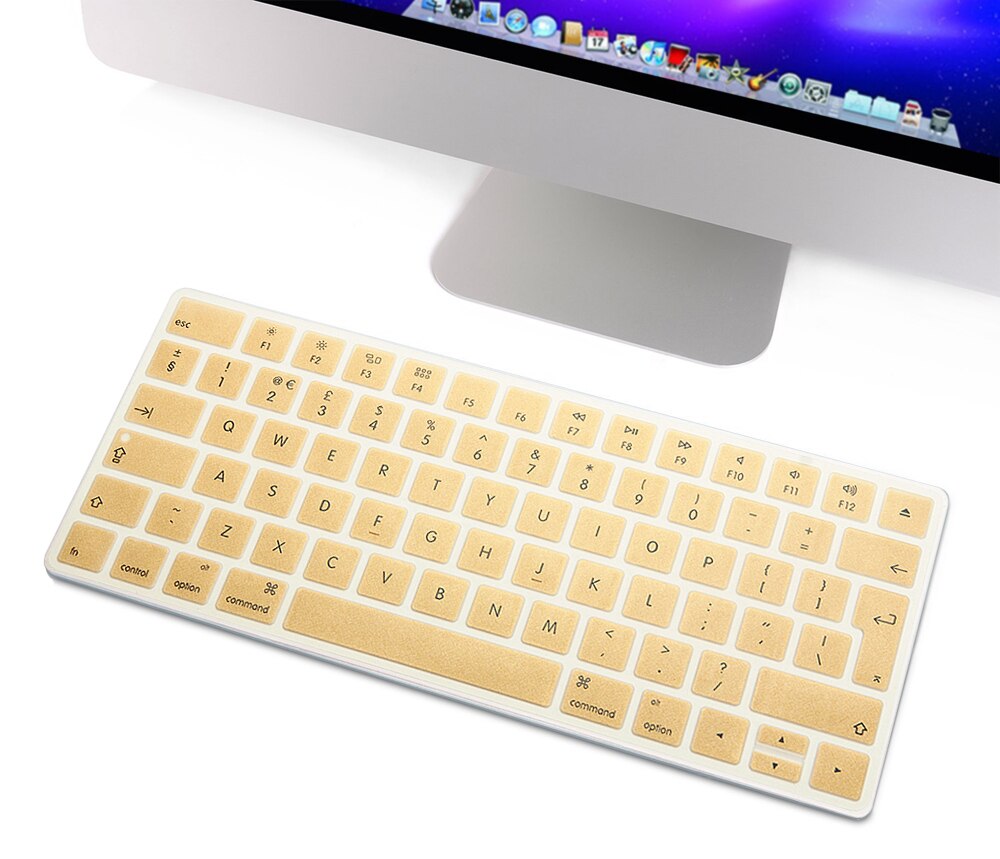 Hrh vedenpitävä eu/uk näppäimistösuojat silikonikuoret suojakalvo apple magicille mla 22b/ a eurooppalainen asettelu: Metallinen kulta