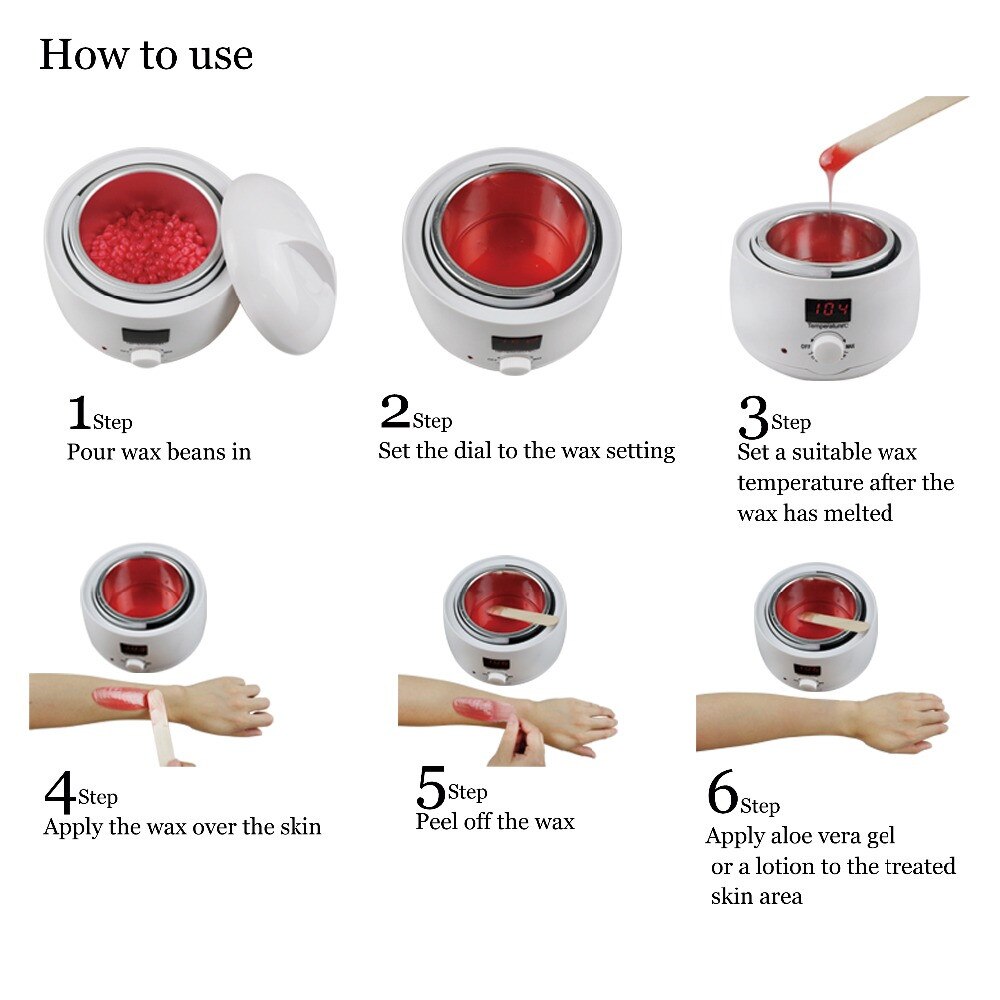 Wax Machine for Hair Removal Wax Dipping Pot Wax Heater Waxing Depilation Women Men Hair Remover Device Depilatory Waxing Kit