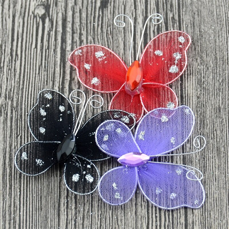 20 stk 3d farve silke sommerfugl pvc wallstickers hjemmekøkken multifunktionelt dekorativt håndværk børne- og #39