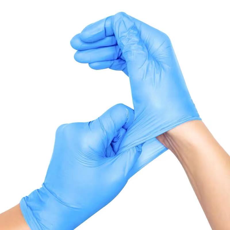 Intco nitrile gloves disposable synthetic gloves vinyl and nitrile blend blue gloves 100pcs per box en455 en374 avaliable