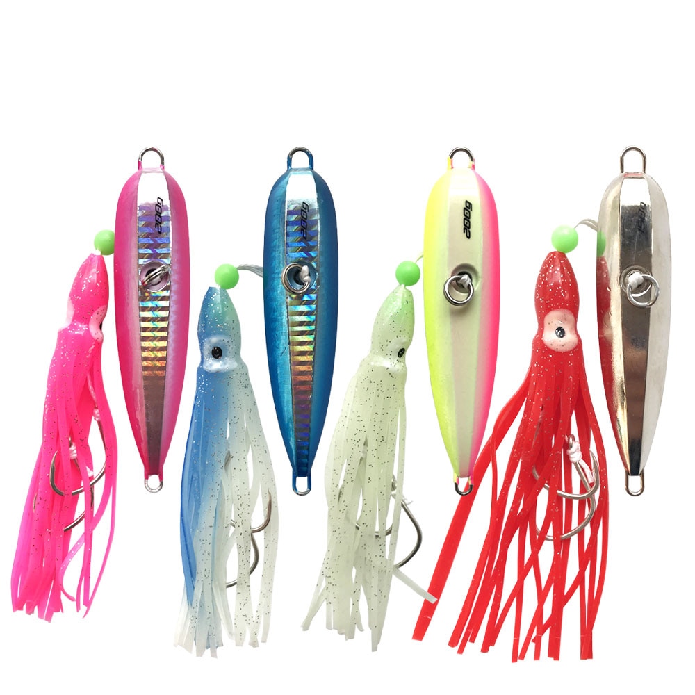 ALS Inchiku Langsam Jig Unterseite Schiff Licht Angeln Lockt Metall und Krake Felsen Tintenfisch Köder Unterstützen Haken 100g 120g 150g 200g 250g