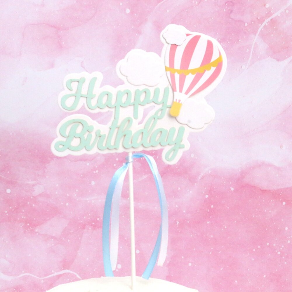Kleurrijke "happy birthday" maan luchtballon taart hoge hoed bruiloft bruid dessert verjaardag feestdecoratie schattig: Roze ballon