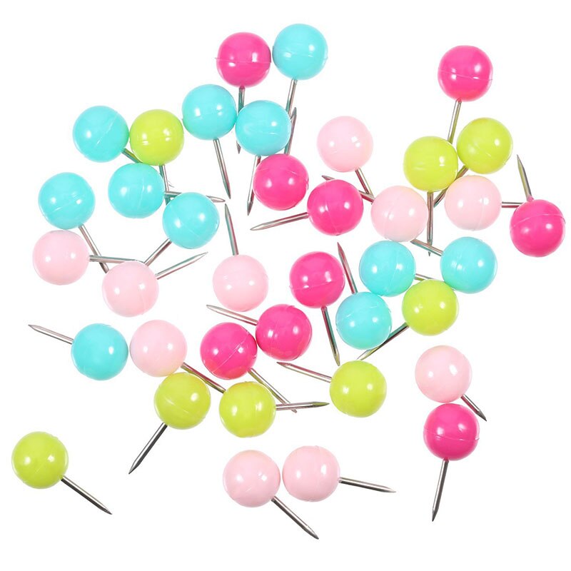 Chinchetas de bola de bolitas para manualidades, bonitas chinchetas de colores caramelo, Decoración práctica artesanal, accesorios de alfileres fijos, 100 Uds.