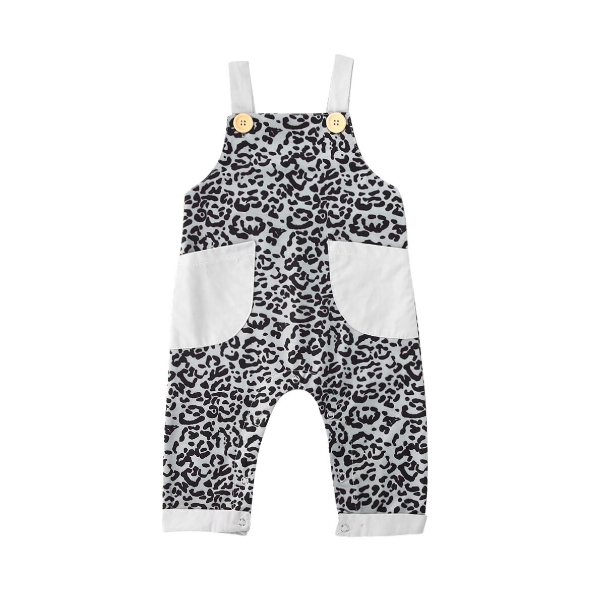 Bébé garçon salopette body barboteuse sans manches imprimé léopard combinaison été une pièce combinaison tenues vêtements: B / 18M
