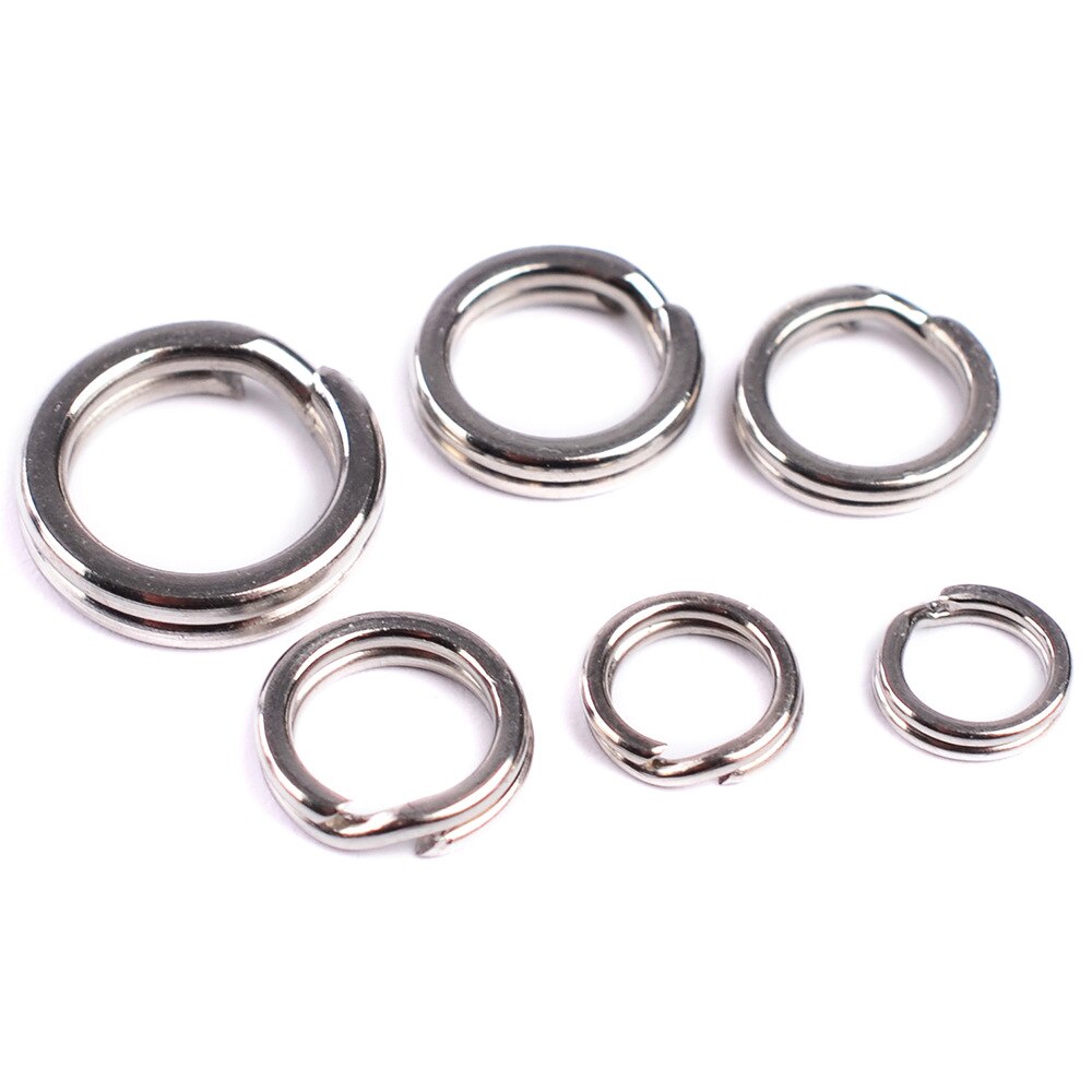 10pcs/lotStainless Steel Ring Split Clip Swivel Double Loop Quick Change Ring Fishing Accessory with fishing lure bait hook