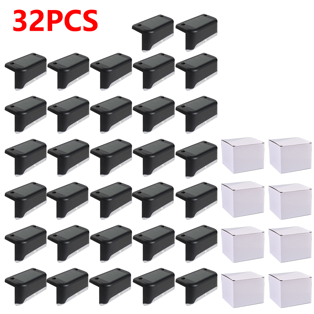 Warm White LED Solar Step Lamp Path Stair Outdoor Garden Lights Waterproof Balcony Light Decoration for Patio Stair Fence Light: light yellow / 6-10W