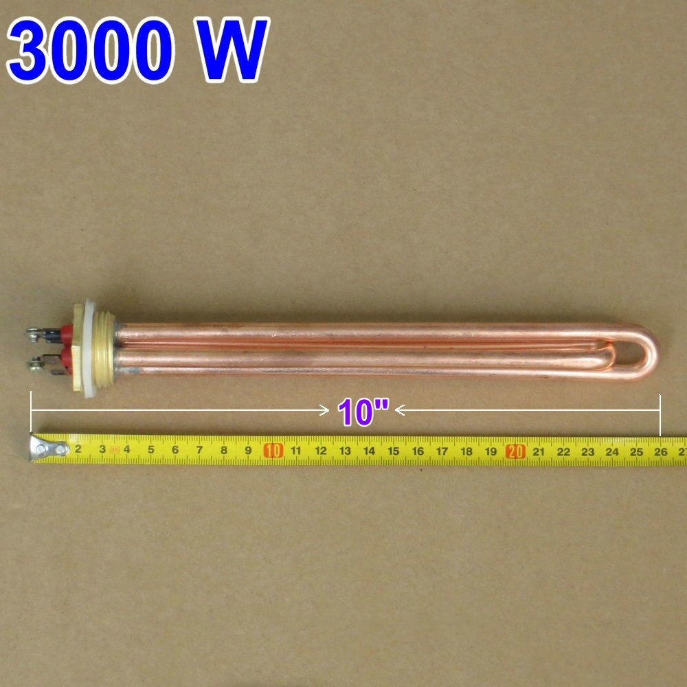 El-element booster til vandvarmer  dn25 strøm 1.5kw-6kw valgfri kobber: 3000w
