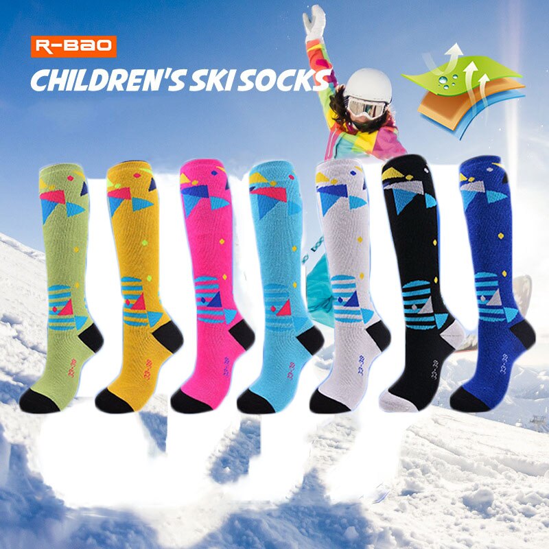 1 Pairs Children's Warm Ski Sock Boys Girls Winter Thicken Sports Sock Kids Roller Skating Thermal Sock Long For Snowboarding