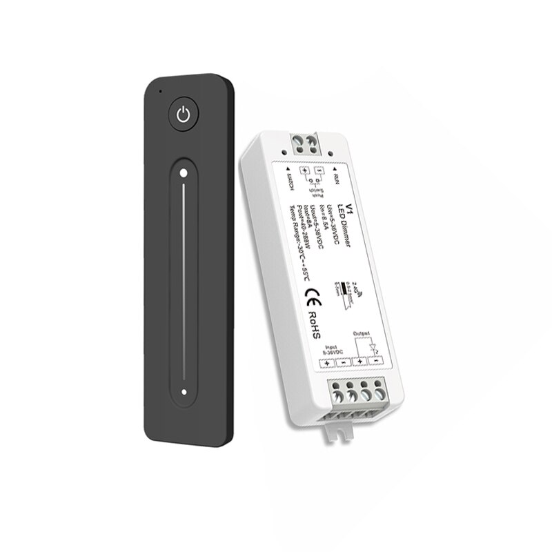 Led strip lysdæmper controller 12v rf trådløs fjernbetjening  dc5v-36v cv konstant spændings modtager led 5050 3528 strip lysdæmper  v1+r11: V1 og  r11 fjernbetjening