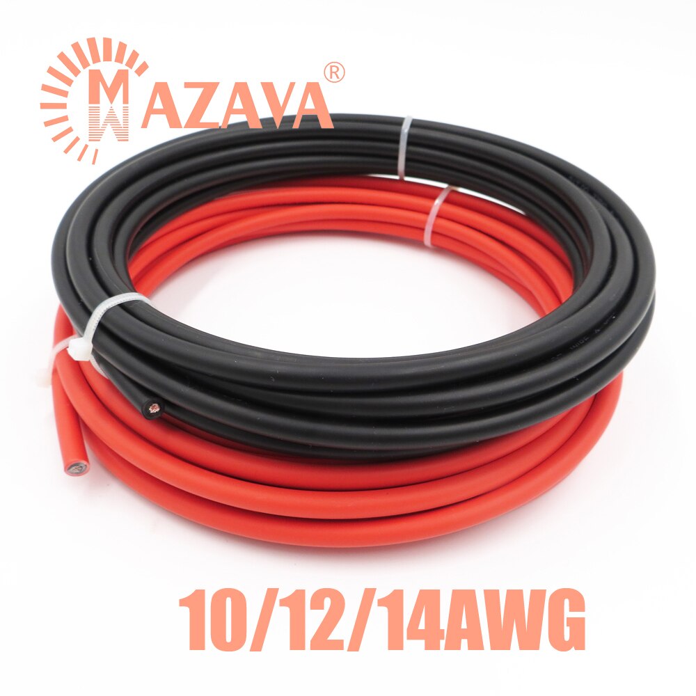 10M 10/12/14AWG Solar Cables Wire TUV Cable PV Solar Panels Connection Red Black PV1-F