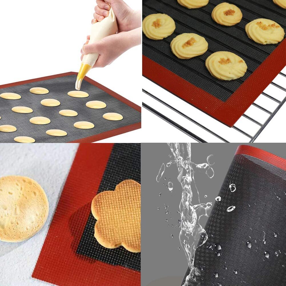 Alfombrilla de silicona microperforada para hornear galletas, tapete antideslizante para macarrones, Pizza, horno microondas, accesorios de cocina