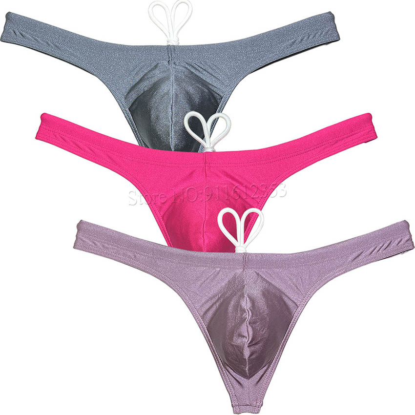 Männer Bademode Bikini Badeanzug T-Back Low Wait Tight Beachwear Surfen Tanga Solide Bikini Schwimmen Tanga