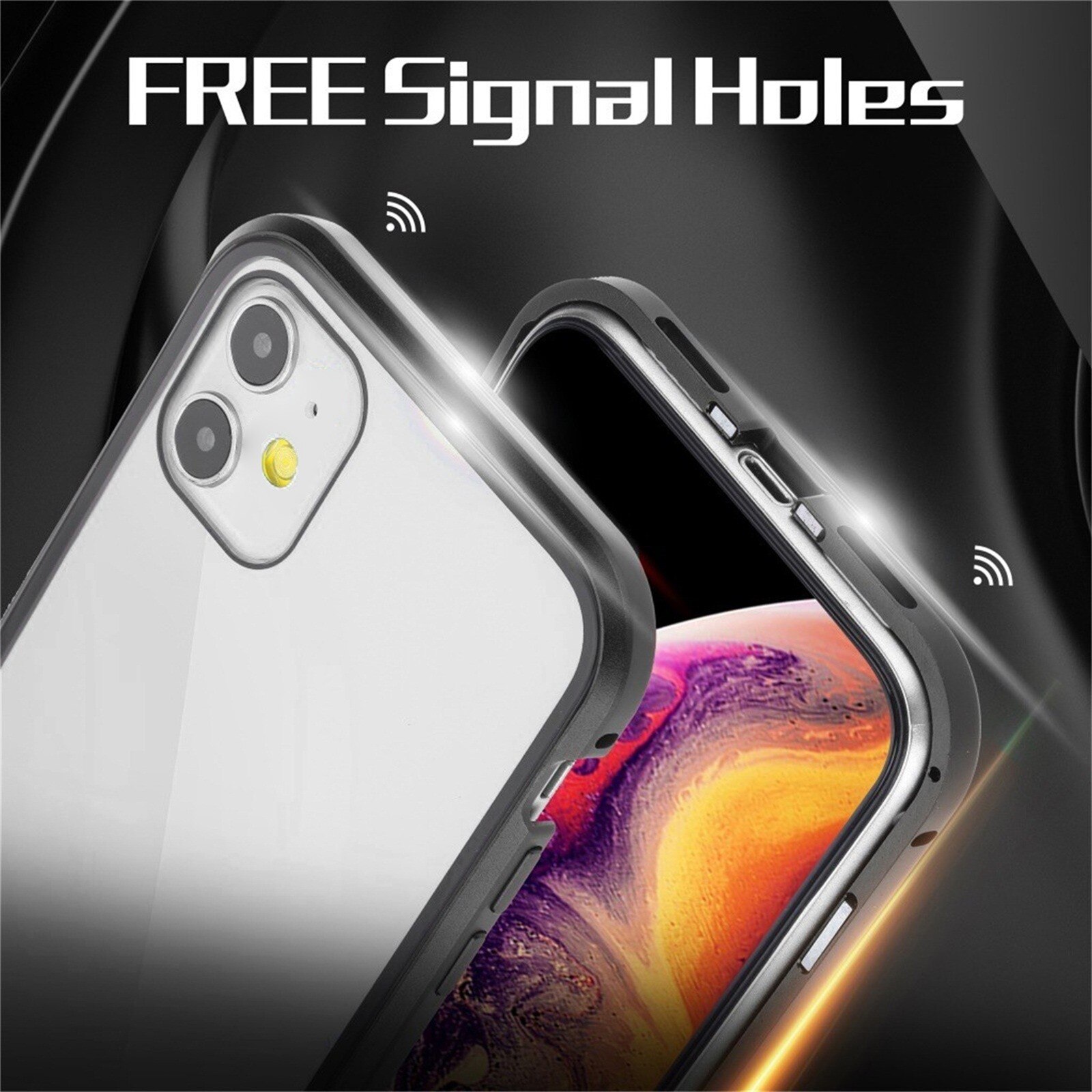 Iphone Case Telefoon Bescherming Anti-Fall 360 ° Magnetische Adsorptie Anti-Zie Privacy Dubbele Case Cover Voor Iphone 12 Mini