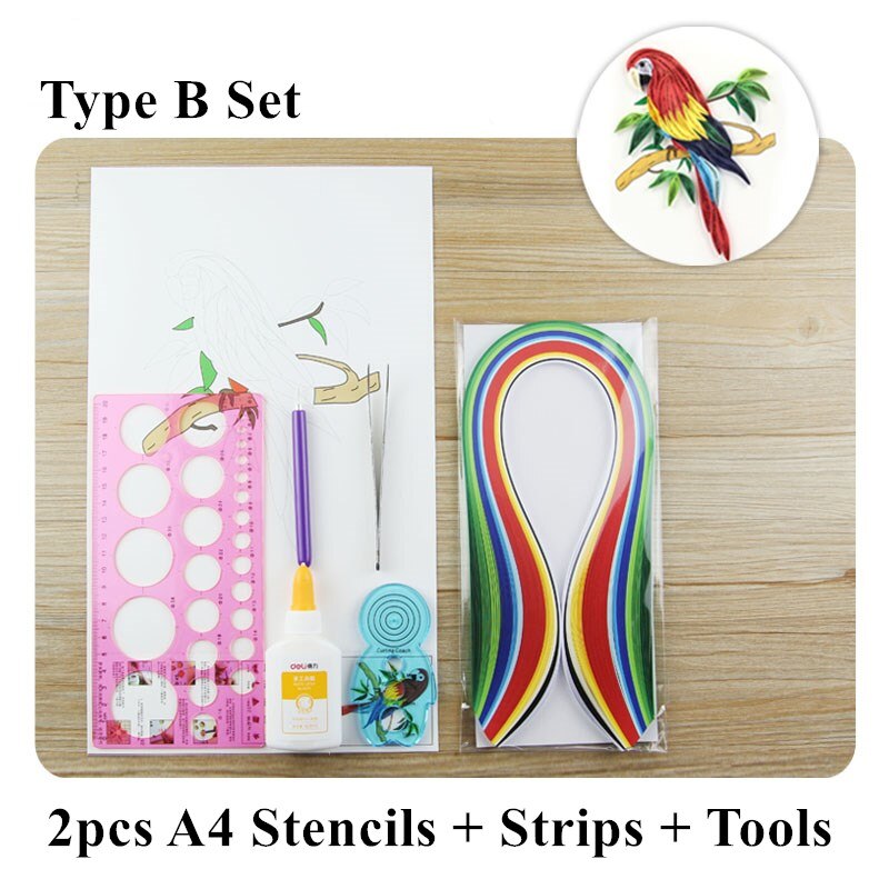 Quilling Paper Art A4 Template Paper Filigree Pattern Quilling Paper Stencils Origami Template Wall Art Filigree Paper Art: Type B Set