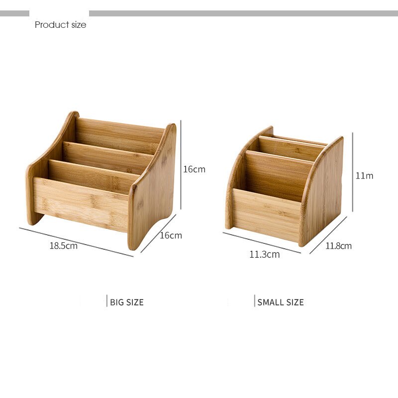 Multi-grid Bamboo Box Office Desktop Stationery Holder Makeup Organize Storage Box Remote Control Container Case