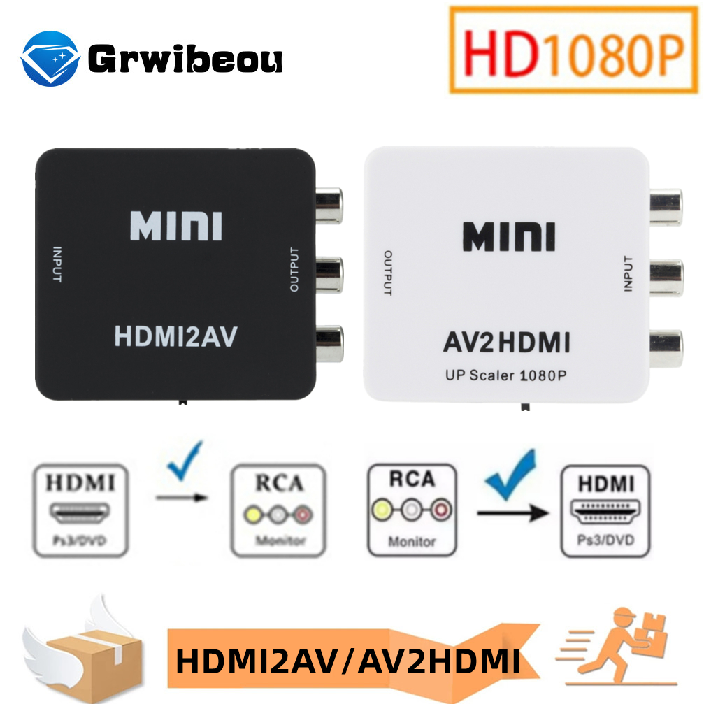 Hd 1080P Rca Av Naar Hdmi-Compatibele Composiet Adapter Converter Av2hdmi Audio Videokabel Hdmi Naar Av Met Usb-Kabel Voor Hd Tv Box