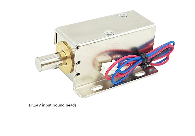 Small Electronic Lock Small Electric Mortise Lock: DC24V Round head  