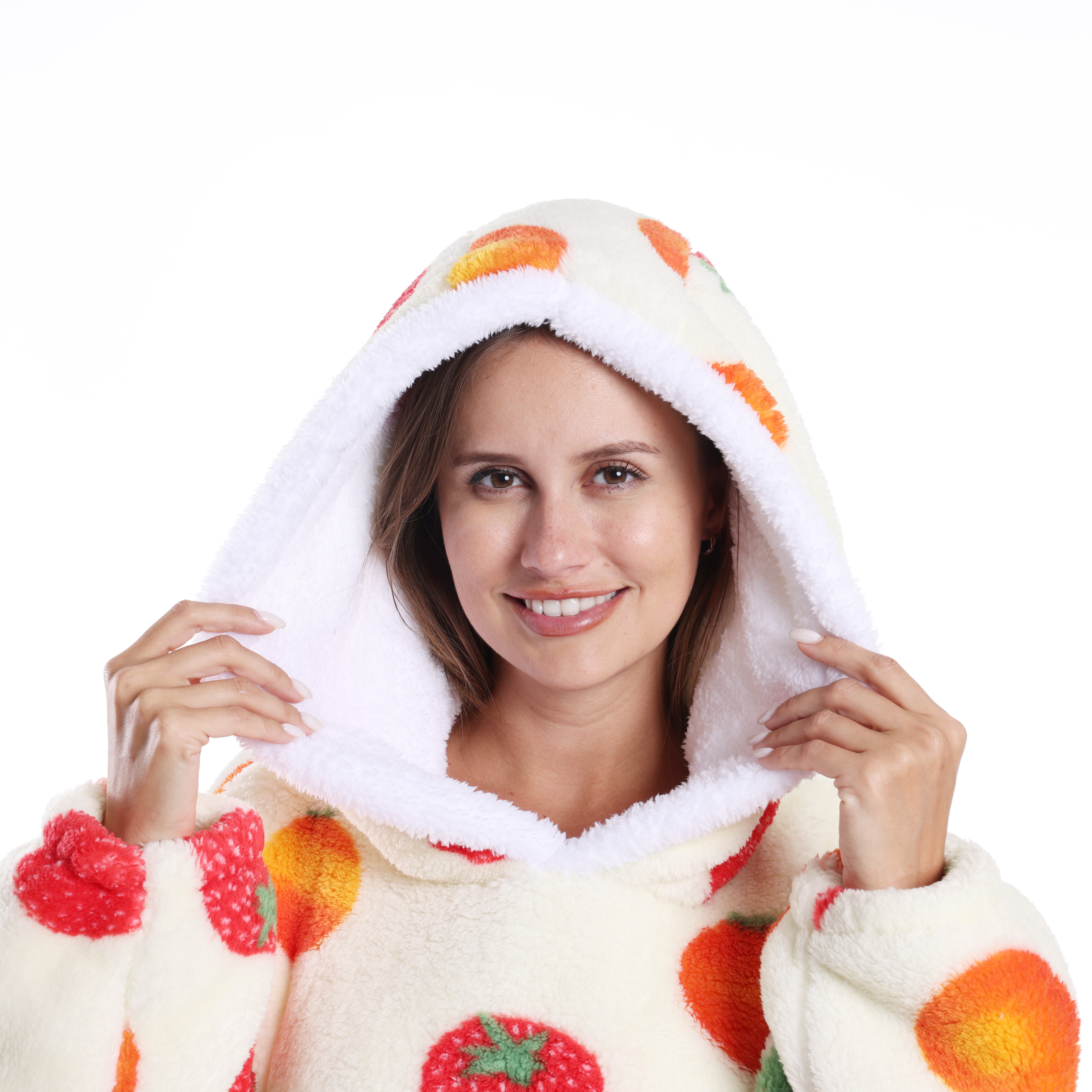 Winter Warm Fleece Fluffy Fuzzy Blanket Hoodie Thick Wearable Blanket Hooded Blanket for Adults Men Women Christmas