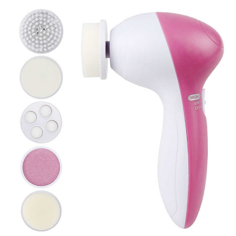 5 In 1 Elektrische Wassen Gezicht Machine Facial Pore Cleaner Cleansing Massage Skin Beauty Massager Borstel Schoon Borstels