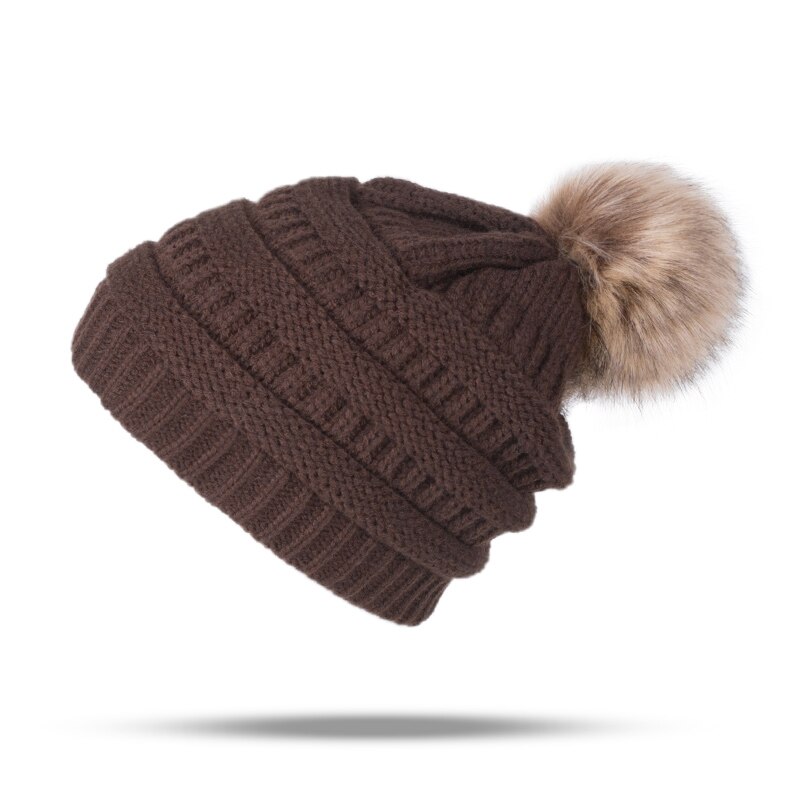 Pompons bal muts dames mutsen gebreide winter muts katoenen winter mutsen dames warme muts mutsen skullies gorras