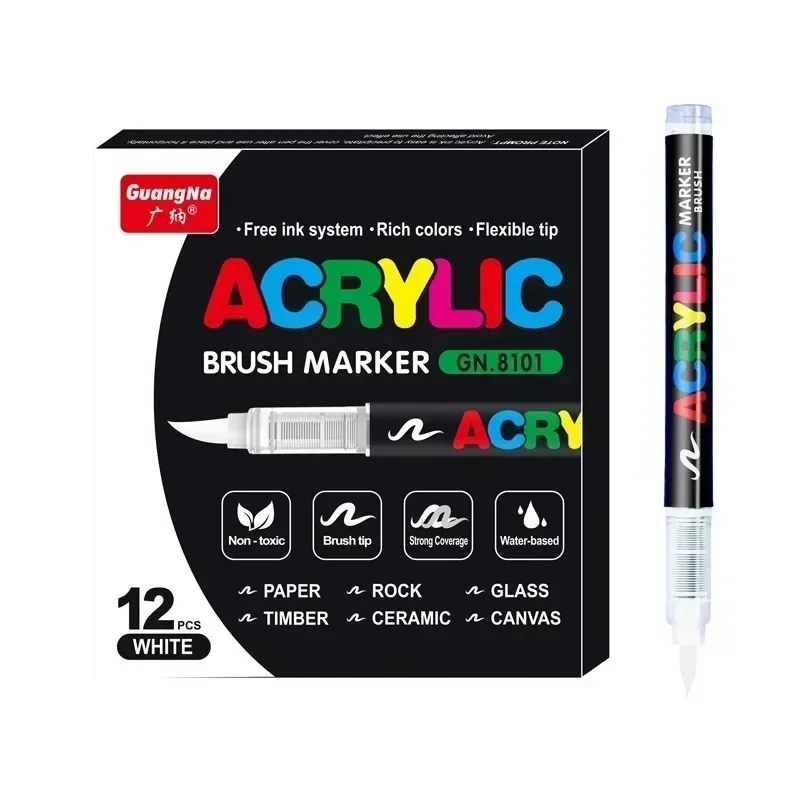 12-240 Colors Direct-liquid Acrylic Marker Paint Brush Marker Pens for Rock Painting Stone Ceramic Glass Art Supplies Stationery: green